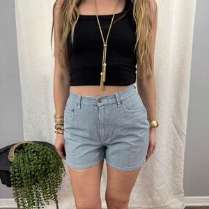 Vintage Blue and white high waisted gingham shorts 100% cotton